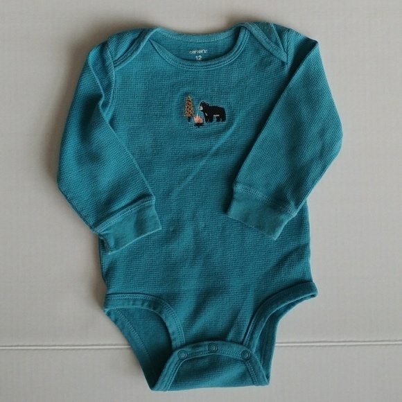Carter's 3 Long Sleeve Bodysuits Bears & Camping - Picture 3 of 6